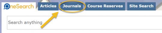 Journals search screenshot