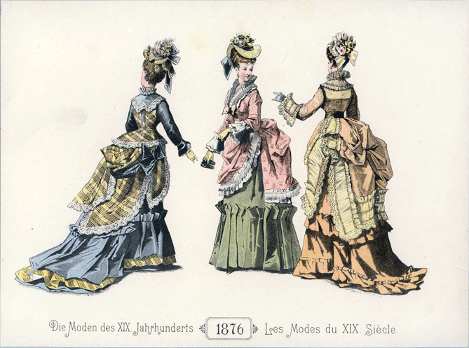 Women's fashions, 1876