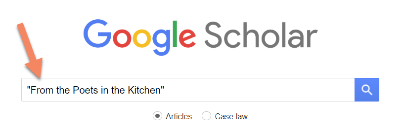 Google Scholar with arrow