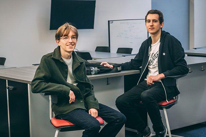 Photo of Game Development Club Members Cole and Thomas