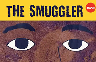 The Smuggler with an image of a Black person's eyes