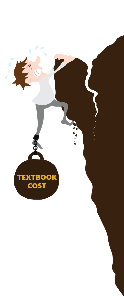 illustration show textbook cost as a weight