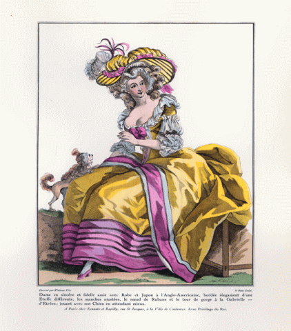 French dress in Anglo-American style, 1778-1787